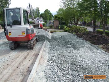 Das Frostschutzplanum entsteht.