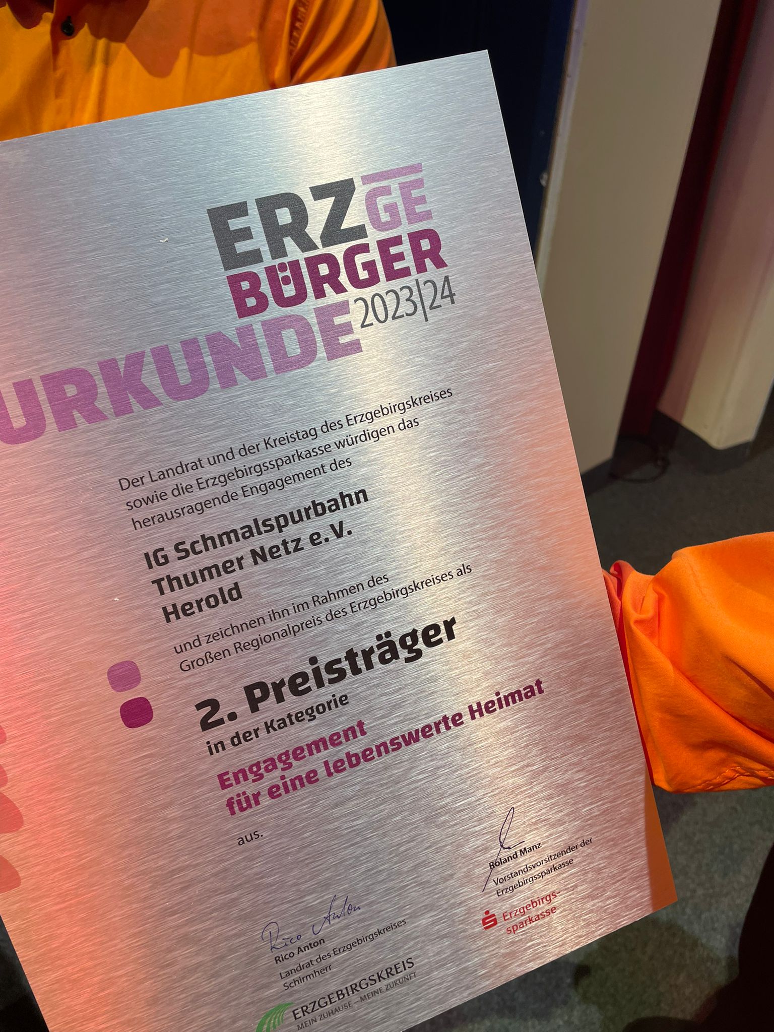 Das ist ein sehr schöner Dank fr unsere Vereinsarbeit.