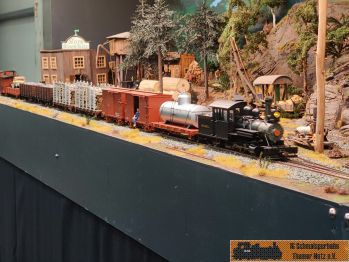 Die 2-4-4 Forney mit langem Zug.